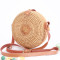 Custom Genuine leather strap summer rattan bali bags