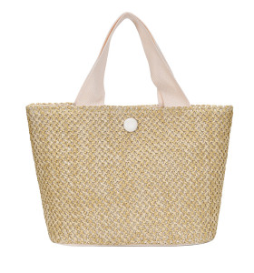2021 latest summer women reusable handle straw beach bags