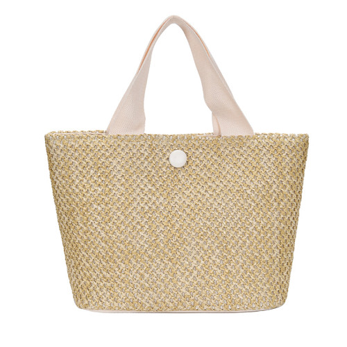 2021 latest summer women reusable handle straw beach bags