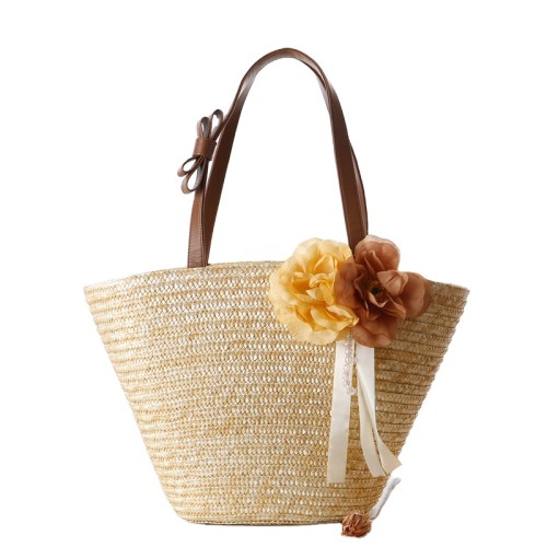 New fashion women ladies handbags wheat straw beach bag tote basket bags