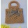 2021 Fashion Knitted Hollow Girl Handbag with Bowknot Square Straw Handbag
