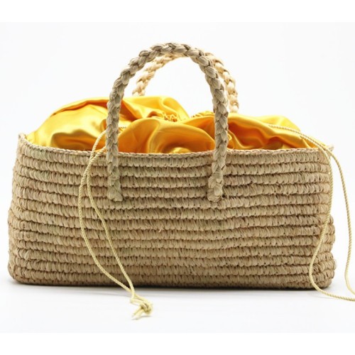 Custom hand-woven bohemian beach bag fashion rectangular straw woven female handbag