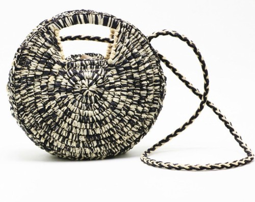 Wholesale hand woven bohemia beach circle bag fashion round rattan straw bags women handbags