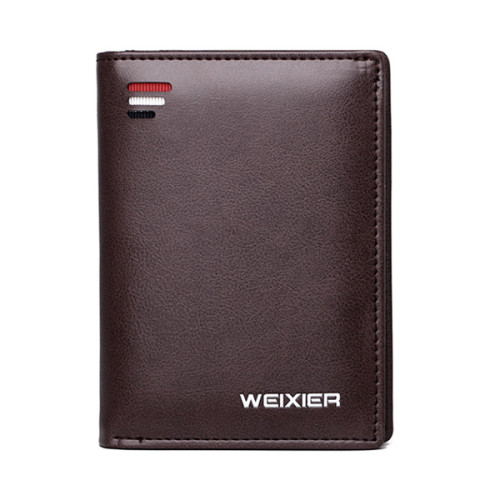 New Trend PU Leather Men's Short Wallet with 7 Card Slots Popular Money Clip Wallet