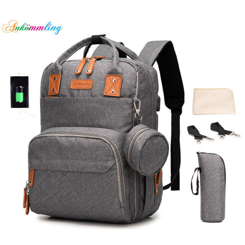 High Quality Multi-function USB Large Capacity Diaper Mom Bag Dacron Nylon bags