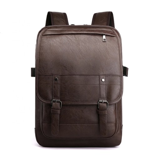 New style waterproof business zipper 15.6 inch men pu laptop backpack