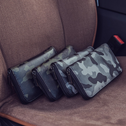 Custom fashion high quality camo leisure business pu men clutch bags