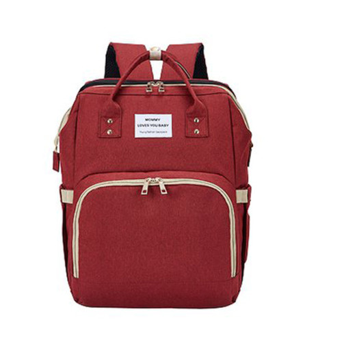 Newest mommy backpack multifunction baby diaper bag with sleeping bed 2 buyers