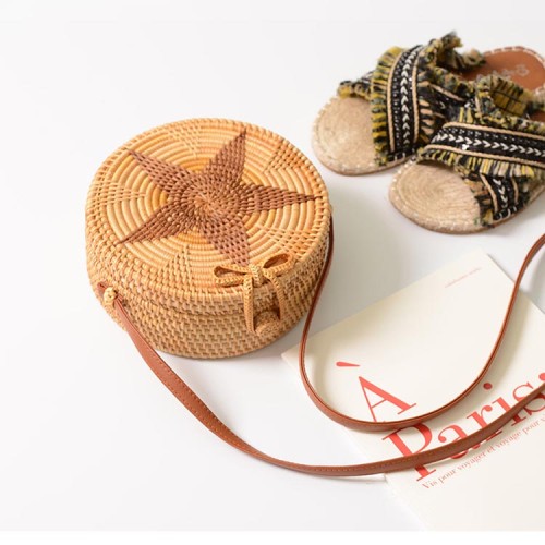Bali beach rattan bags handmade natural round rattan bag