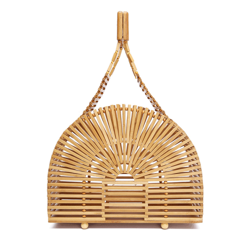 Bamboo Clutch Tote Bag Wooden Handbag Women