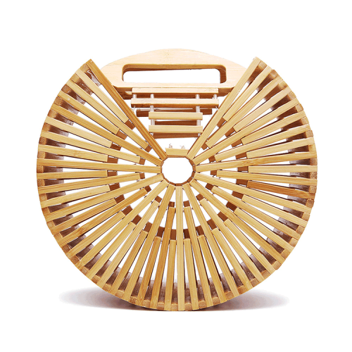 Bamboo Beach Bag Handmade Round Bamboo Clutch Bags
