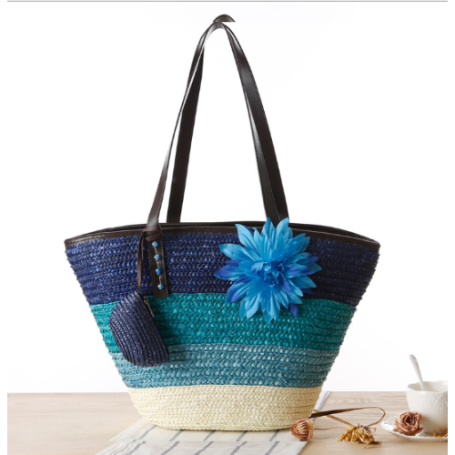Wholesale hand-woven bohemian beach bag fashion inverted hat-shaped rattan woven straw bag female handbag