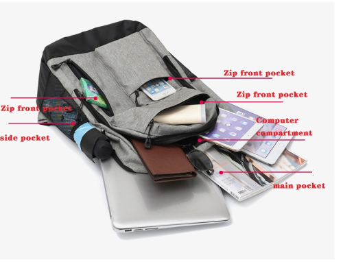 Travel backpack with laptop backpack Mochila usb waterproof 15.6 inches laptop backpack custom logo bag