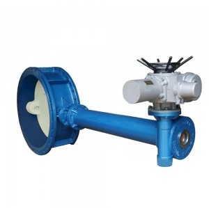 FLANGE BUTTERFLY VALVE WITH ELECTRIC ELONGATED ROD