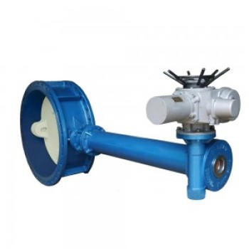 FLANGE BUTTERFLY VALVE WITH ELECTRIC ELONGATED ROD