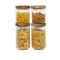 Customized Wholesale Glass Food Storage Containers 500ml+1000ml set of 4 Kitchen Container with wood Lids