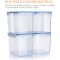 Airtight Food Storage Container Set of 6 with Easy-Lock Lid, Flour Container made of BPA-Free, 3.6L*2, 1.6L*4