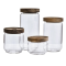 Customized Wholesale Glass Food Storage Containers 0.35L Kitchen Container with wood Lids