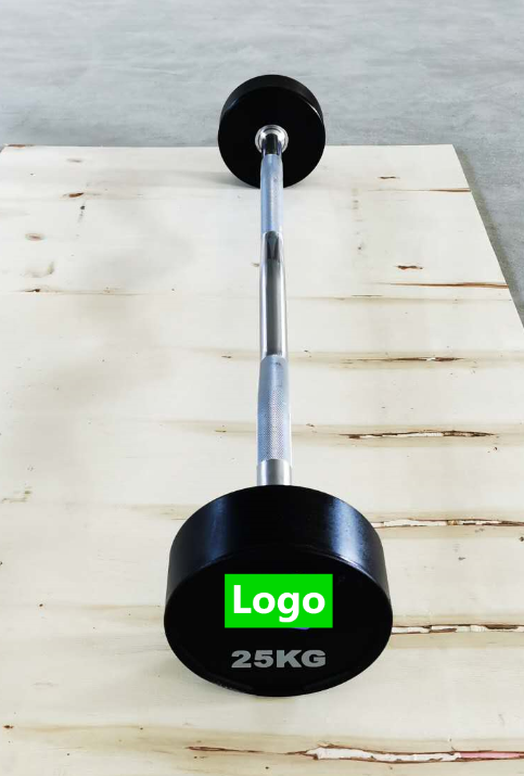 Wholesale customer logo  gym equipment black fixed rubber barbell set barbell with bar China supplier Goldroad