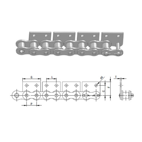 Short pitch roller chain WSA&WSK series attachments | Industrial roller chain conveyor | Roller chain attachments