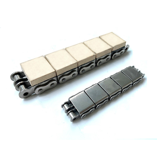 Stainless steel conveyor chain with rubber blocks | s steel chain attachments | Roller chain manufacturers