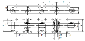 K2 Attachment Conveyor Chain supplier