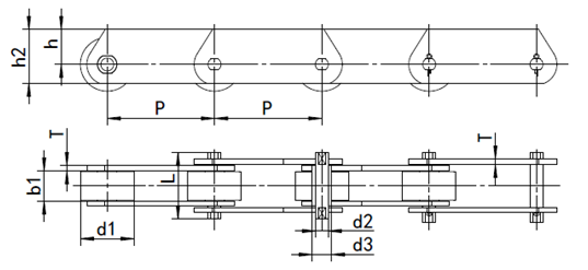 MT series Stainless steel roller conveyer chain supplier