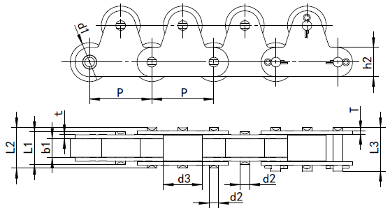 Double Pitch Stainless Steel Conveyor Chain supplier