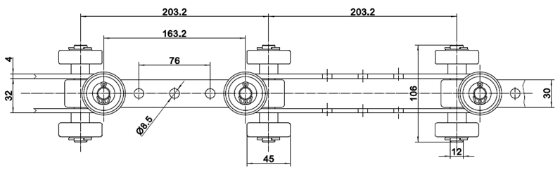 BI-Planar Cardan Conveyor Chain supplier