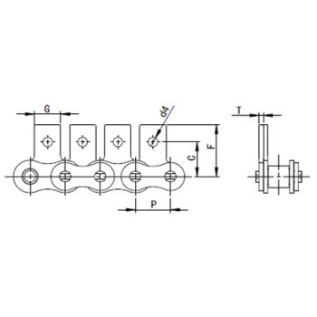 Short pitch stainless steel chain SA&SK series attachments | China conveyor chain manufacturers | Standard roller chain supplier