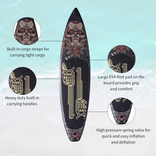Inflatable Stand Up Paddle Board-GUN AND ROSE