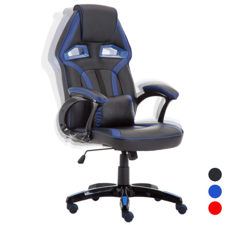Ergonomic Backrest and Seat Recliner Computer High Back Gaming Chairs of  Racing 003 blue