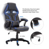 Ergonomic Backrest and Seat Recliner Computer High Back Gaming Chairs of Racing 003 blue