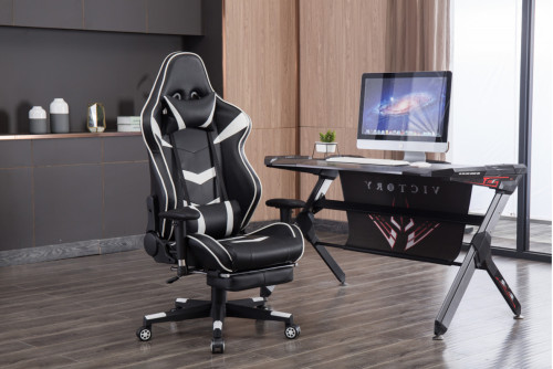 Ergonomic Backrest  High Quality Back Gaming Chairs of  Racing 005 White