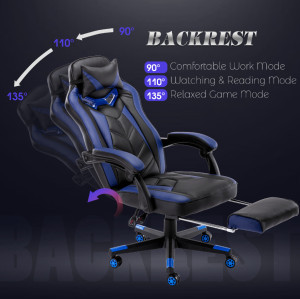 China Factory High Quality Back Gaming Chairs of  Racing 006 Blue