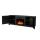 Farmhouse TV Stand, Fireplace TV Stand, Wood Entertainment Center Media Console with Storage,Black