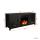 Farmhouse TV Stand, Fireplace TV Stand, Wood Entertainment Center Media Console with Storage,Black