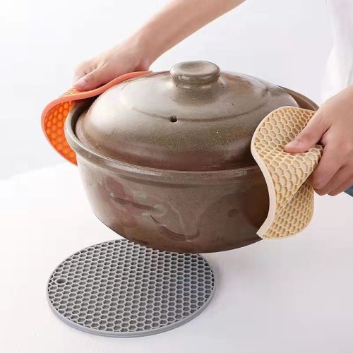 Kitchen Utensil Heat Resistant Honeycomb Silicone Hot Pot Holder Mat Coaster