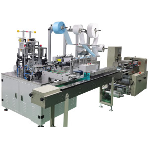 Automatic Mask Machine with ear loop folding device  UV and packing machine 100-120pcs per min