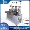 Automatic three-terminal crimping terminal machine