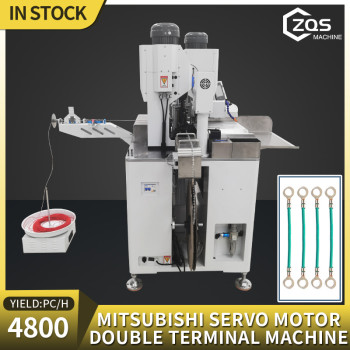 Fully automatic Mitsubishi Servo Motros Double head terminal crimping machine