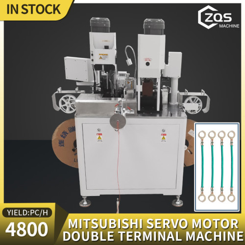 Fully automatic Mitsubishi Servo Motros Double head terminal crimping machine