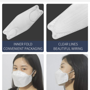 1+1 KF94 fish mask machine with flip device and ear loop folding device 130-160pcs per min