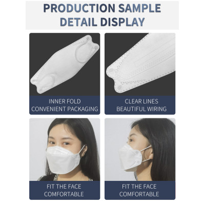 1+1 KF94 fish mask machine with flip device and ear loop folding device 130-160pcs per min