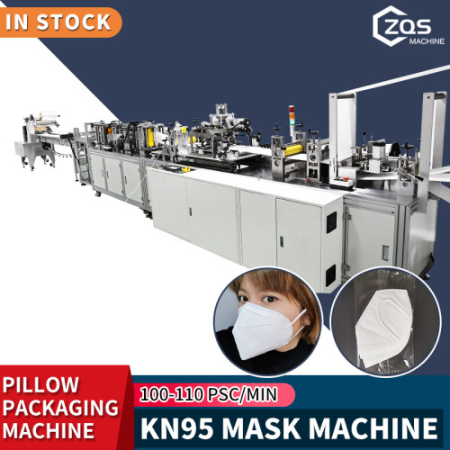Fully automatic KN95 N95 mask machine with high speed packing machine automatic masks production line