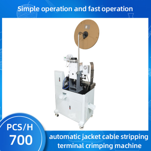 Automatic jacket cable stripping terminal crimping machine