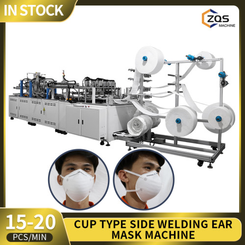 Fully Automatic double station hot pressing side welding ear loop 3M cup mask machine 12-15pcs per min