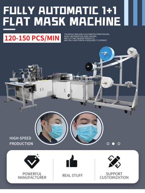 fully automatic mask machine 1+1 3 ply standard  120-150pcs per min 8 servo motors 3 ultrasonic surgical mask machine