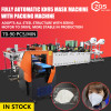 Fully automatic KN95 mask machine with flip belt and 3 servo motors packing machine