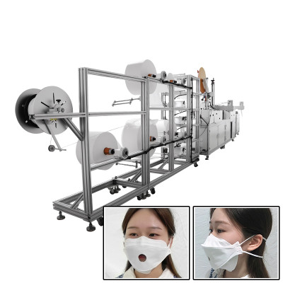High Speed fully automatic 3M model KF94 headband mask making machine with sponge strip breath valve